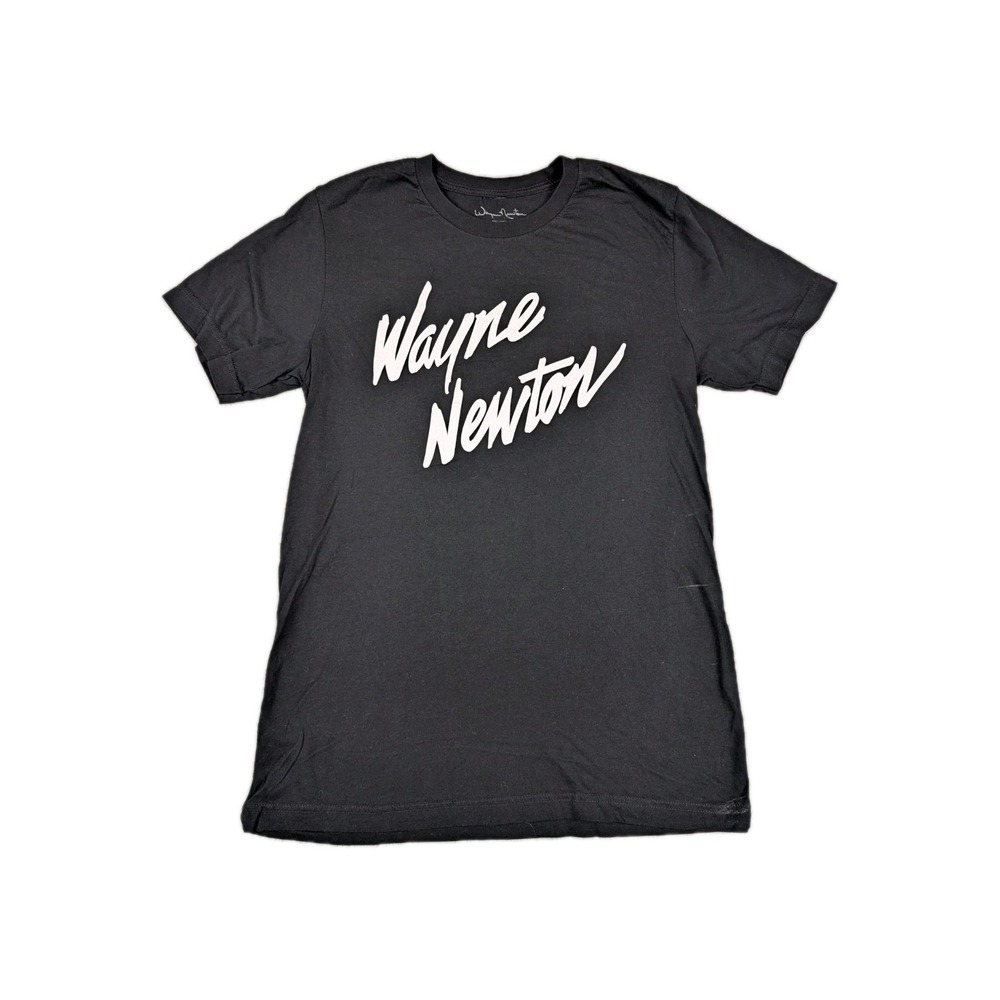 Wayne‎ Newton Shirt Mens Size Medium Handwriting Black White Short Sleeve New